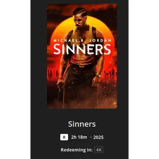 Sinners (2025) 4K Movies Anywhere Digital Code