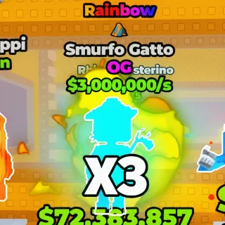 3X Smurfo Gatto - Break a Lucky Block
