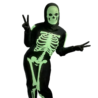 Glowing Skeleton Costume and Hood