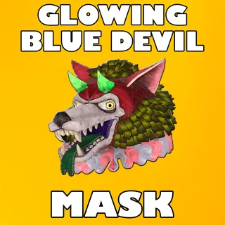 Fasnacht Glowing Blue Devil Mask