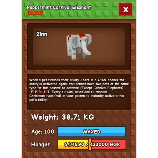 Peppermint Carnival Elephant 39KG