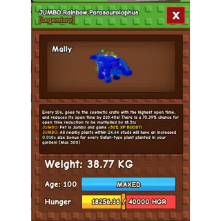 Rainbow Parasaurolophus 38KG