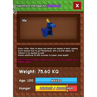 Nightmare Pterodactyl 75KG