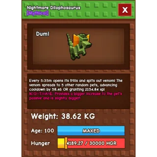 Nightmare Semi Huge Dilophosaurus