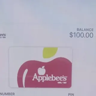$100 Applebees Restaurant gift card