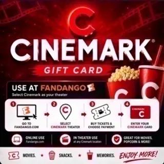 $25.00 Cinemark Theatres Gift Card | Redeem via Fandango for Cinemark movies