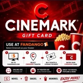 $50.00 Cinemark Theatres Gift Card | Redeem via Fandango for Cinemark Movies