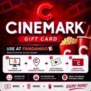 $25.00 Cinemark Theatres Gift Card | Redeem via Fandango for Cinemark movies