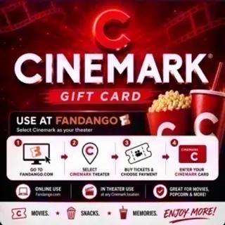 $25.00 Cinemark Theatres Gift Card | Redeem via Fandango for Cinemark movies