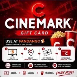 $50.00 Cinemark Theatres Gift Card | Redeem via Fandango for Cinemark Movies