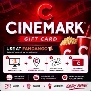 $25.00 Cinemark Theatres Gift Card | Redeem via Fandango for Cinemark movies