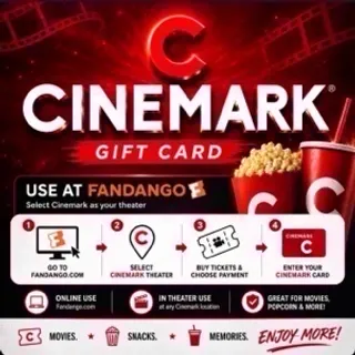 $25.00 Cinemark Theatres Gift Card | Redeem via Fandango for Cinemark movies