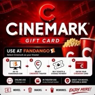 $50.00 Cinemark Theatres Gift Card | Redeem via Fandango for Cinemark Movies