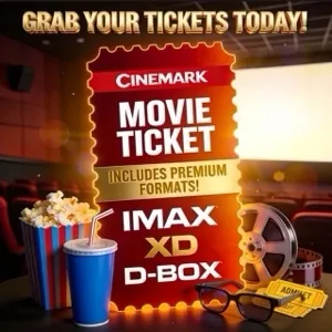 5x Cinemark Movie Tickets (Special Events/Premium Formats Included)