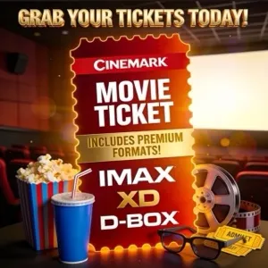 3x Cinemark Movie Tickets (Special Events/Premium Formats Included)