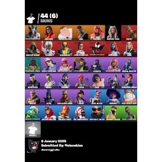 FORTNITE ACCOUNT STACKED 44 SKINS OG NFA