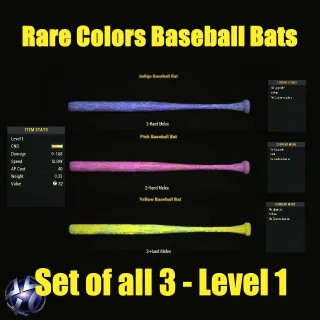 ⭐RARE⭐ Colors Bat Set of 3 - Level 1