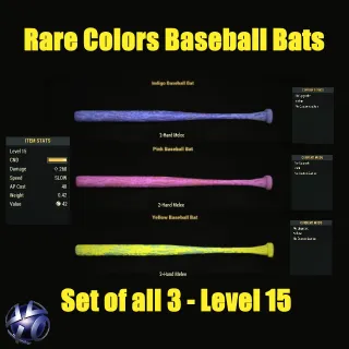 ⭐RARE⭐ Colors Bat Set of 3 - Level 15