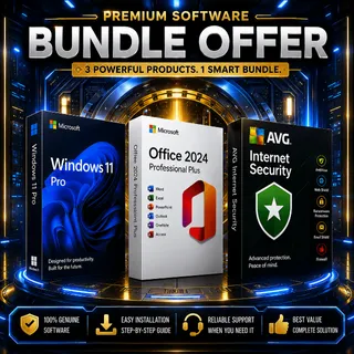  Bundle Offer ~ Windows 11 Pro + Office 2024 Pro Plus + AVG Internet Security