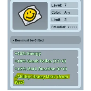 Bee Swarm Simulator Smiley Sticker Honey Mark