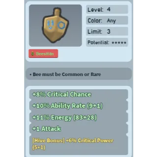 Bee Swarm Simulator Beesmas Top 6% Critical Power Hive Bonus