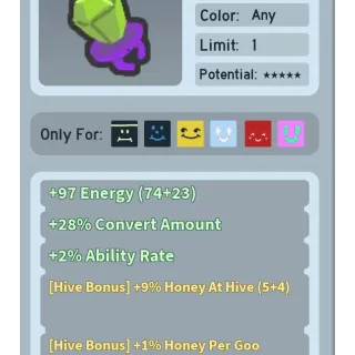 Bee Swarm Simulator Candy Ring 9% Honey at hive fully waxxed