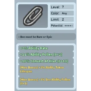 Bee Swarm Simulator Paperclip 1% bee ability pollen