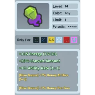 Bee Swarm Simulator Candy Ring 7% Honey at hive fully waxxed 