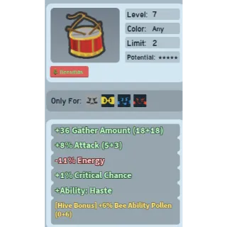 Bee Swarm Simulator 6 BAP Toy Drum