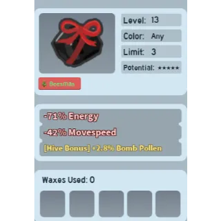 Bee Swarm Simulator Lump of Coal 2.8% bomb pollen hive bonus not waxxed