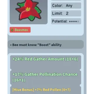 Bee Swarm Simulator Poinsettia 7% red pollen