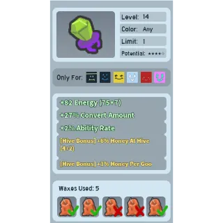 Bee Swarm Simulator Candy Ring 6% Honey at hive fully waxxed