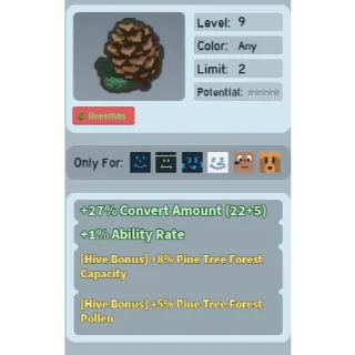 Bee Swarm Simulator Pine Cone Beequip