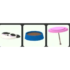 Adopt Me Panda Disc + Dog Food Disc + Umbrella Disc
