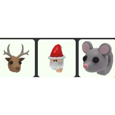 Adopt Me Reindeer Leash + Santa Leash + Mouse Leash