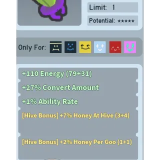 Bee Swarm Simulator Candy Ring 7% Honey at hive fully waxxed