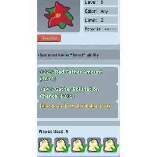 Bee Swarm Simulator Poinsettia 4% red pollen