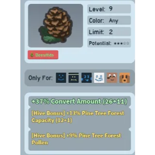 Bee Swarm Simulator Pine Cone Beequip