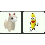 Adopt Me Llama Plush + Banana Plush