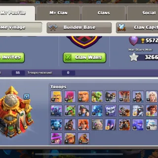 ALMOST MAX TOWNHALL 16 MANY SKINS