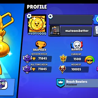 BRAWL STARS 71K MASTERS R35 PIN FULL ACCESS