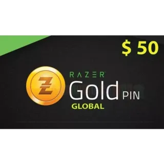 $50.00 Razer Gold 50 Balance GLOBAL CODE  SEND FAST MONDAY TO SUNDAY