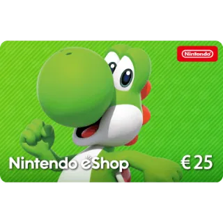 €25.00 EUR Nintendo eShop AUTODELIVERY! 25 euros ESHOP!