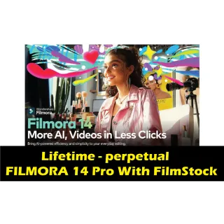 Lifetime | FILMORA 14 Pro With FilmStock EDITING SOFTWARE VIDEO PHOTOS 4K HD export half PRICE!!