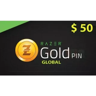 $50.00 Razer Gold 50 Balance GLOBAL CODE  SEND FAST MONDAY TO SUNDAY