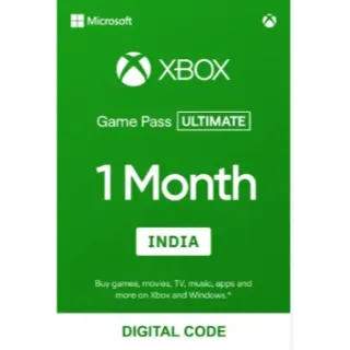 Xbox Game Pass 1-month INDIA REGION GLOBAL WITH VPN! ASAP MONDAY TO SUNDAY THX!