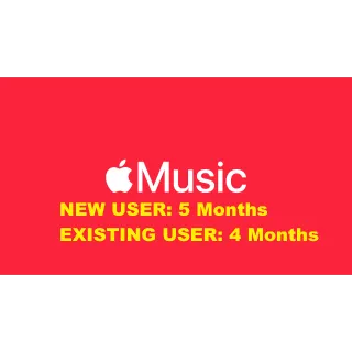 APPLE Music 5 Months New USER or 4 Months Existing User KEY FAST DELIVERY