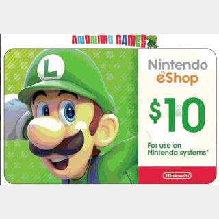 $10.00 Nintendo eShop AUTODELIVERY 24/7