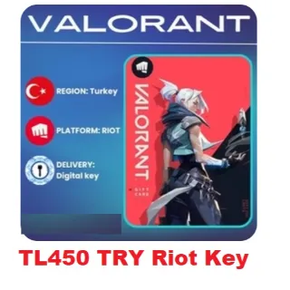 Valorant TL450 TRY Riot Key TURKEY TL 450 