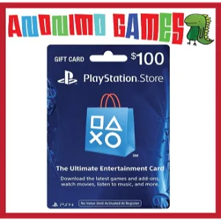 $100.00 USD PlayStation Store